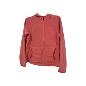 The North Face Polartec Fleece Full Zipper Hoodie Women's Medium Coral EUC